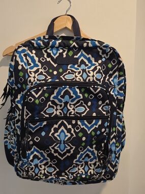 Vera Bradley Backpack in Ink Blue Pattern NWOT